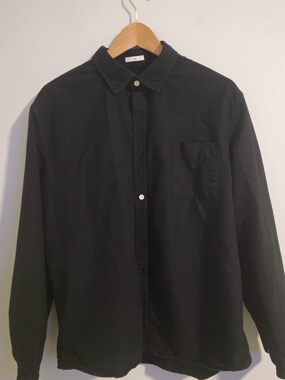 Frank And Oak Jasper Black Organic Cotton Button Down Shirt Men’s L